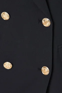 Petite Double Breasted Military Blazer