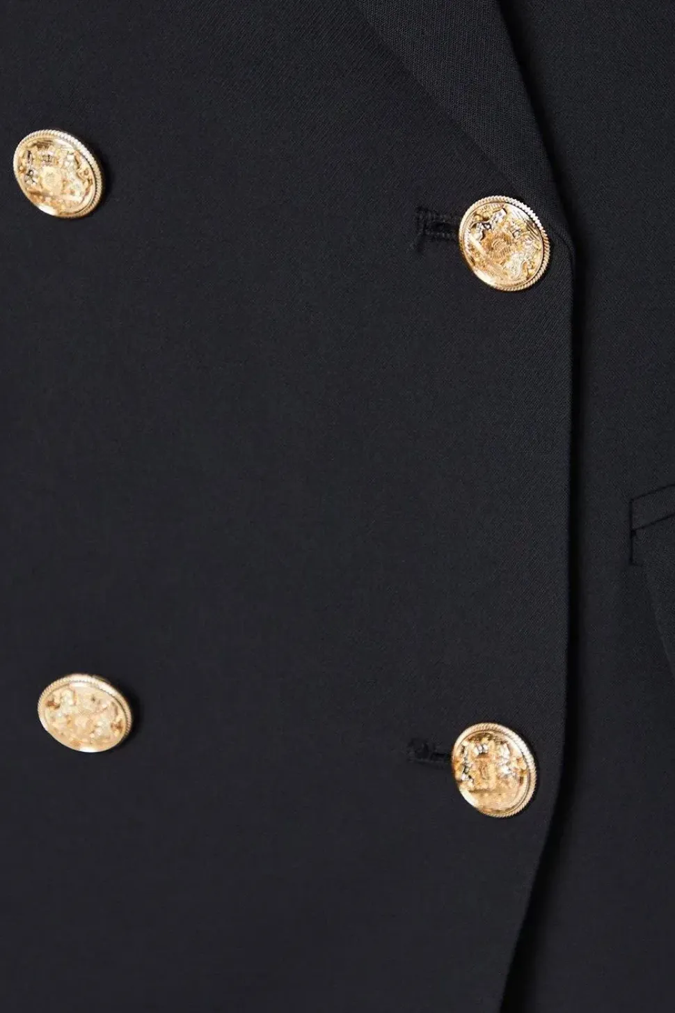 Petite Double Breasted Military Blazer