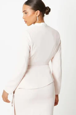 Petite Drape Front Lightweight Crepe Jacket