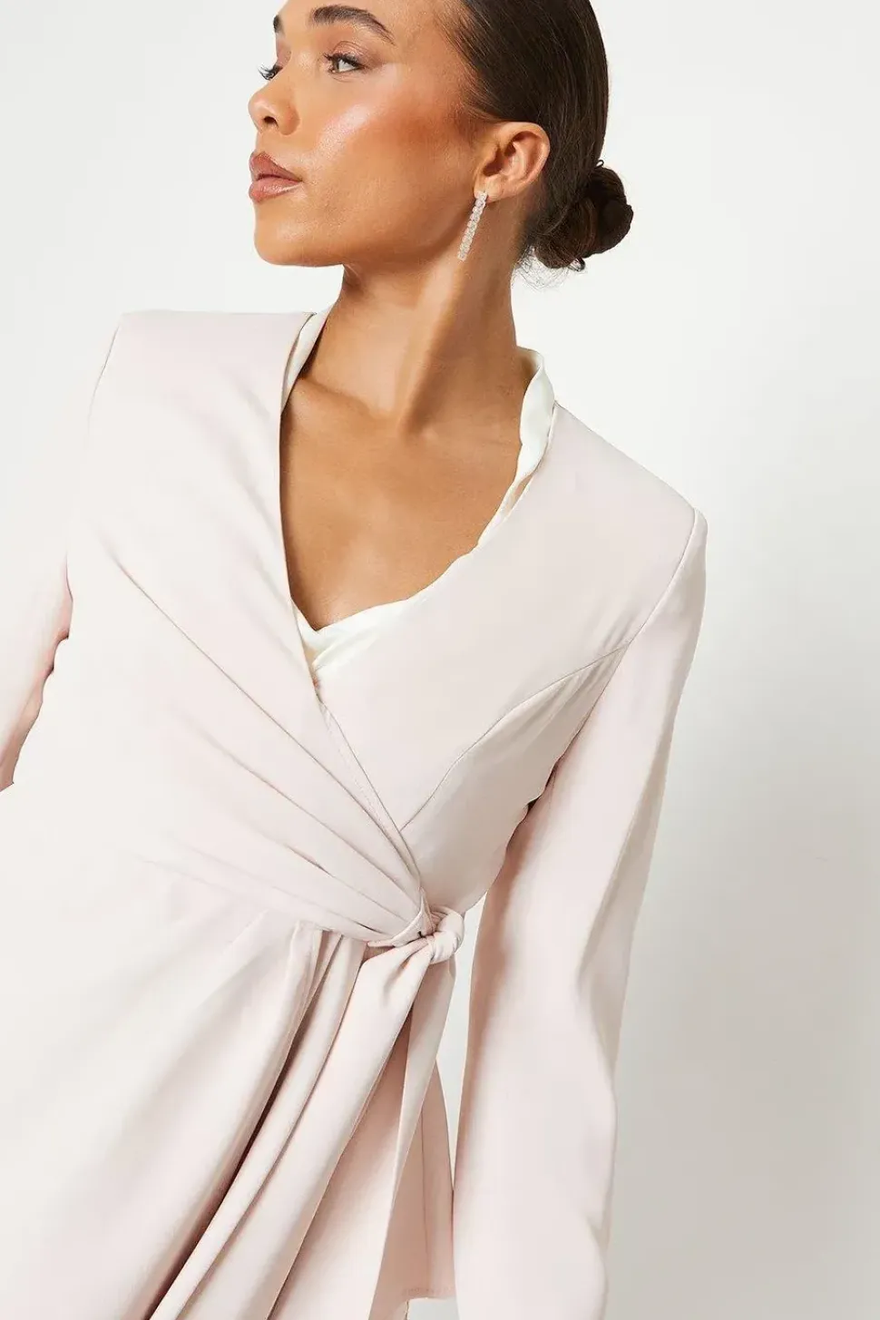 Petite Drape Front Lightweight Crepe Jacket