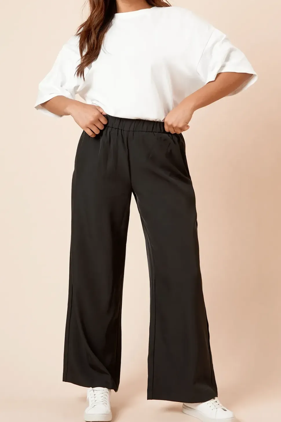Petite Elasticated Waist Straight Leg Trouser