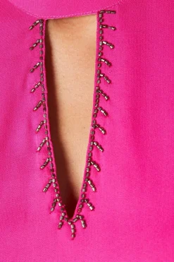 Petite Embellished Neck Shift Dress