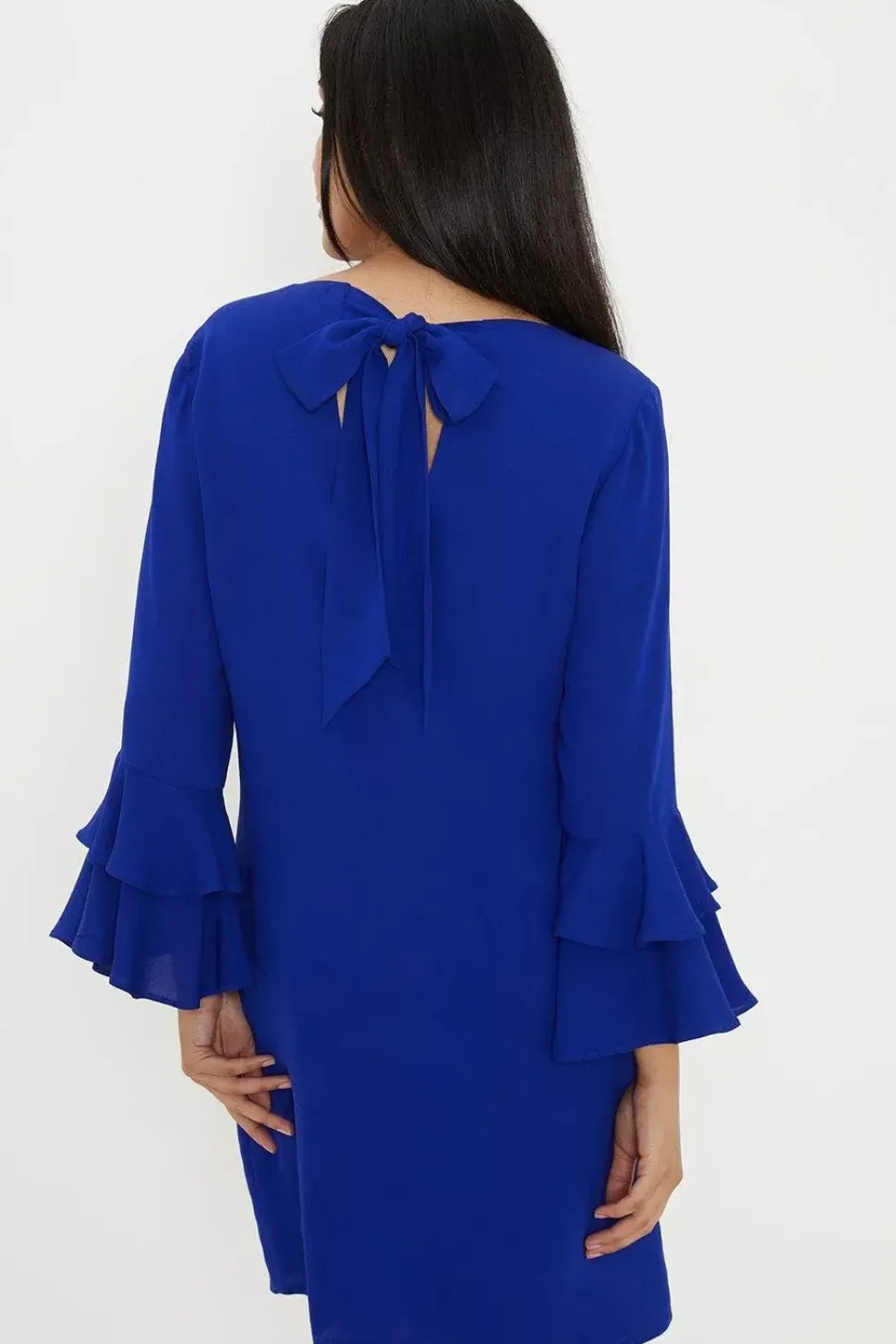 Petite Embellished Ruffle Sleeve Shift Dress