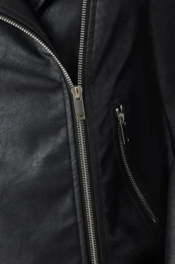 Petite Faux Leather Biker Jacket