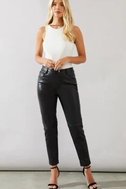 Petite Faux Leather Jeans