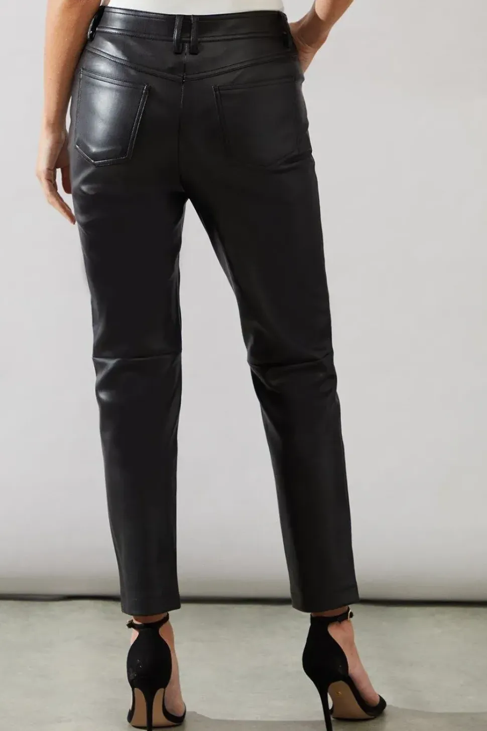 Petite Faux Leather Jeans