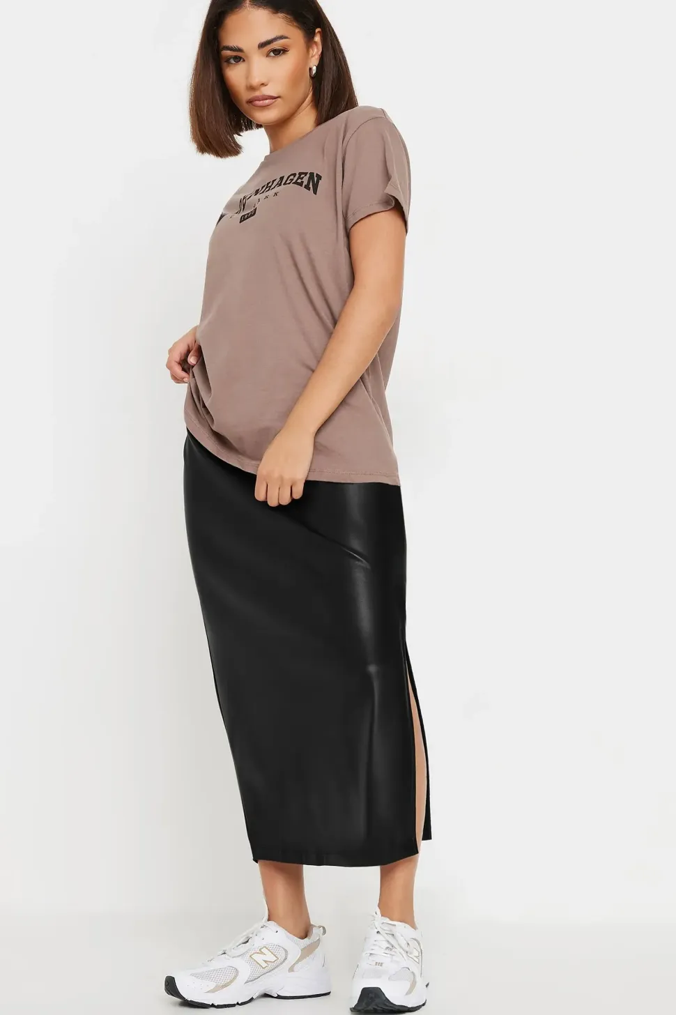 Petite Faux Leather Skirt
