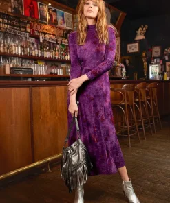 Petite Flocked Print Maxi Dress