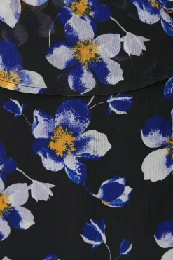 Petite Floral Cape Sleeve Wrap Dress