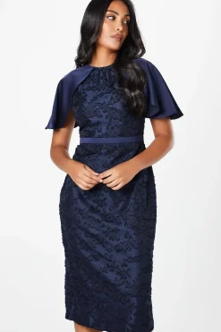 Petite Floral Cap Sleeve Pencil Dress