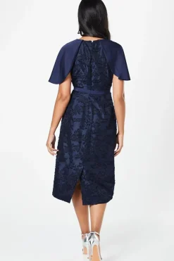 Petite Floral Cap Sleeve Pencil Dress