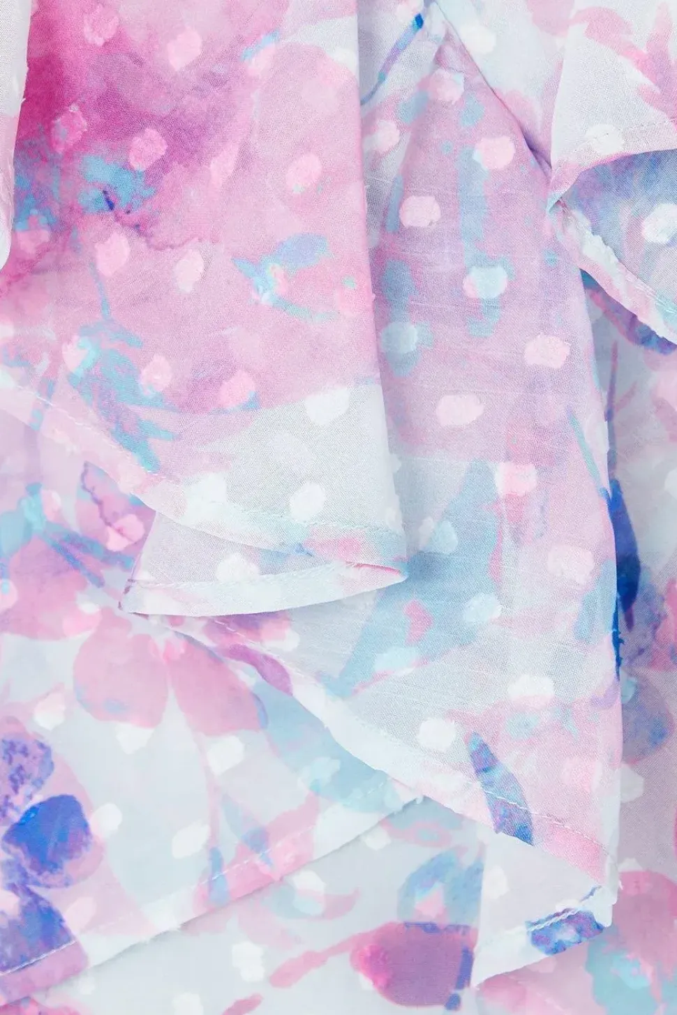 Petite Floral Dobby Ruffle Midi Dress