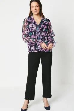 Petite Floral Frill Front Blouse