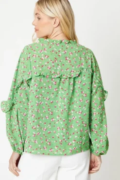 Petite Floral Frill Yoke Blouse
