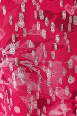 Petite Floral Glitter Spot Ruffle Shift Dress