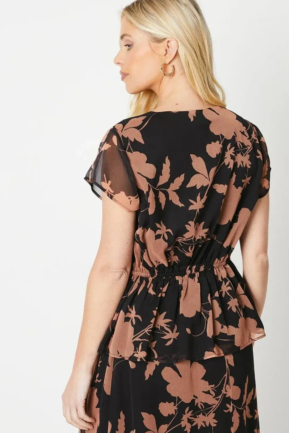 Petite Floral Mock Wrap Top