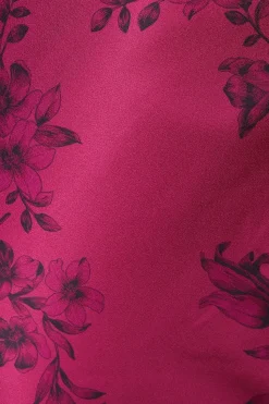 Petite Floral Occasion Satin Open Back Maxi Dress