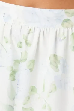 Petite Floral Organza Pleated Midi Skirt