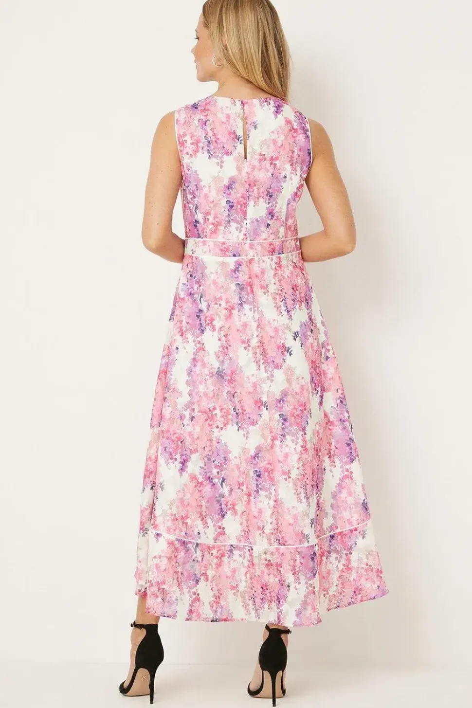 Petite Floral Printed Jacquard Midi Dress