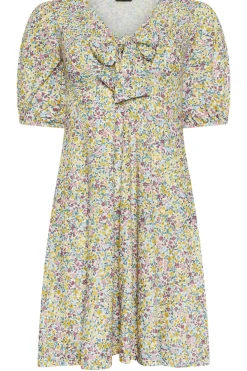 Petite Floral Print Tie Front Mini Dress