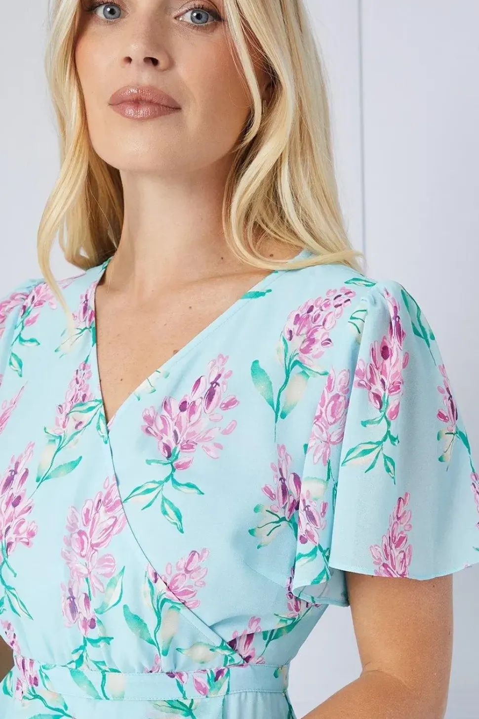 Petite Floral Ruffle Peplum Midi Dress