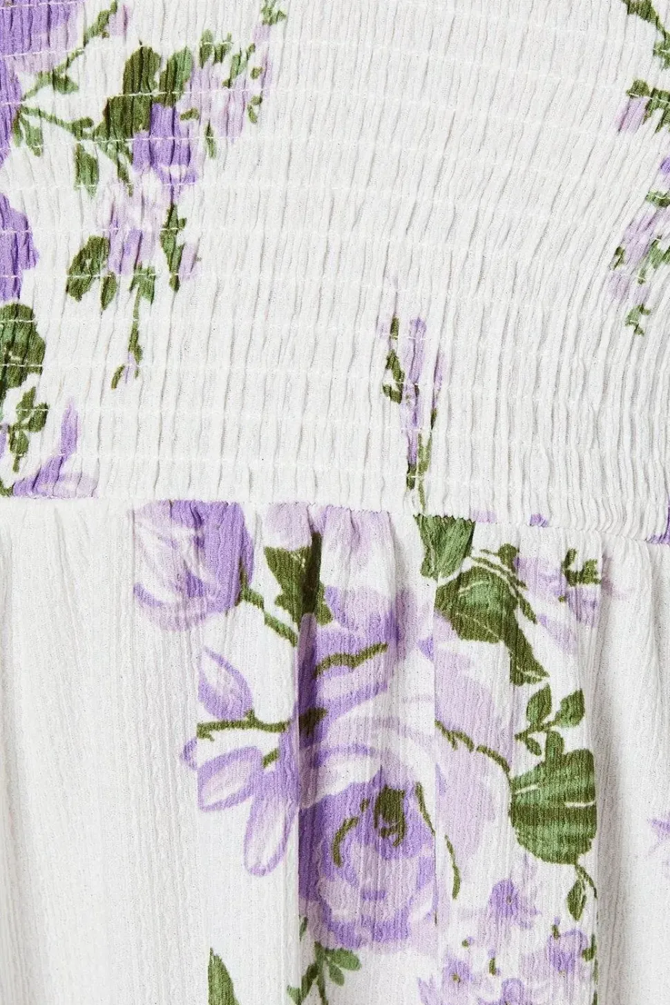Petite Floral Shirred Bodice Mini Dress