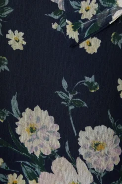 Petite Floral Tie Neck Blouse