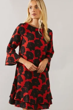 Petite Floral Tiered Shift Dress