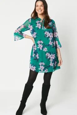 Petite Floral Tie Shift Dress