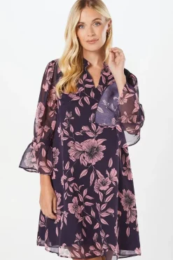 Petite Floral V-neck Shift Dress