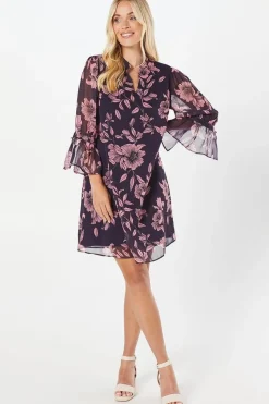 Petite Floral V-neck Shift Dress