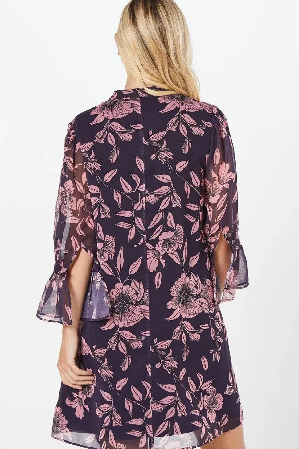 Petite Floral V-neck Shift Dress