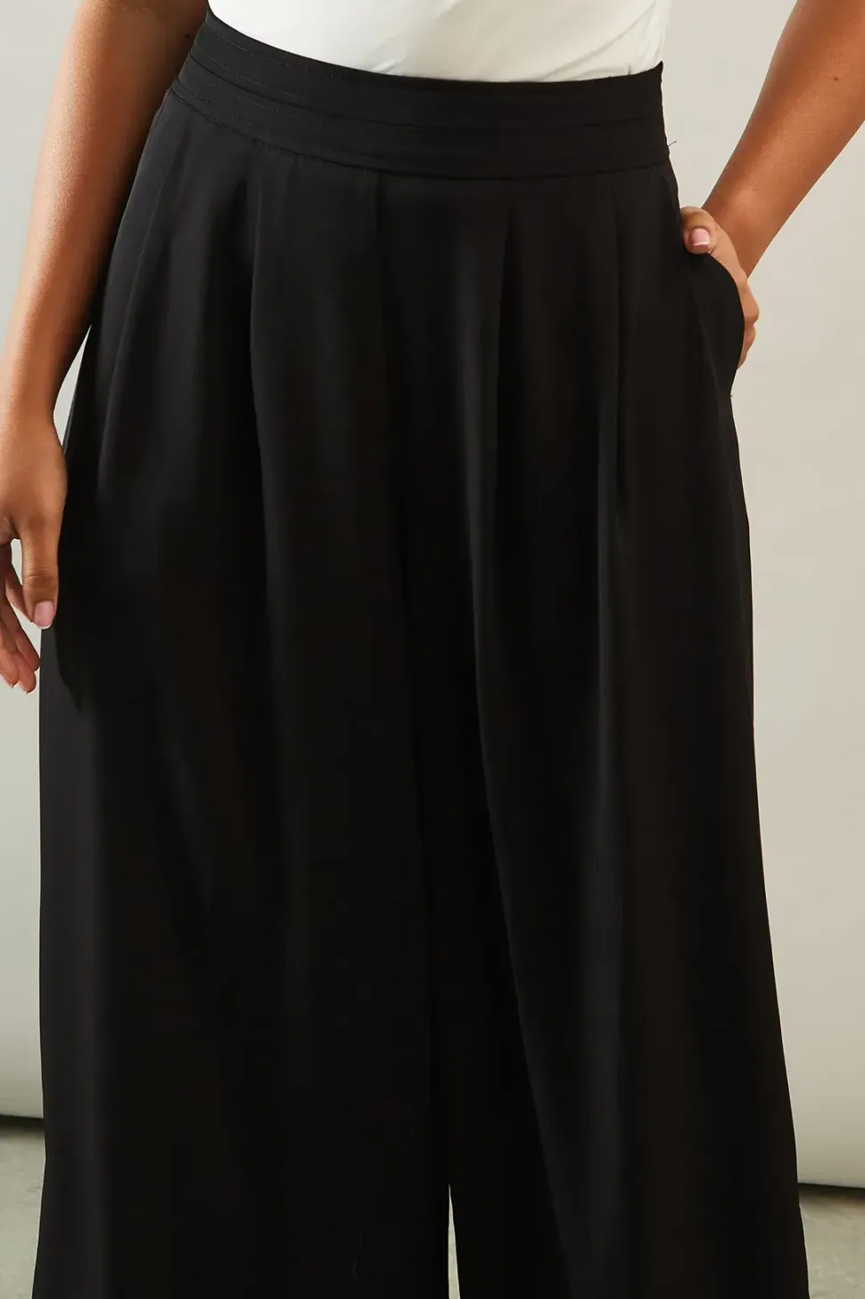 Petite Fluid Wide Leg Trouser