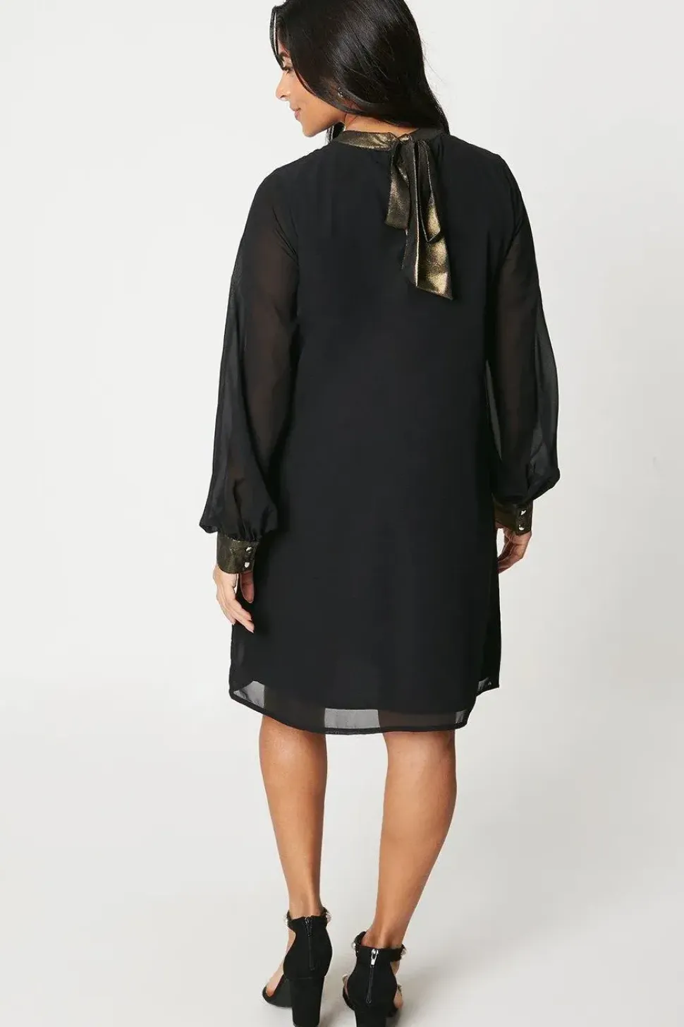 Petite Foil Neck Shift Dress