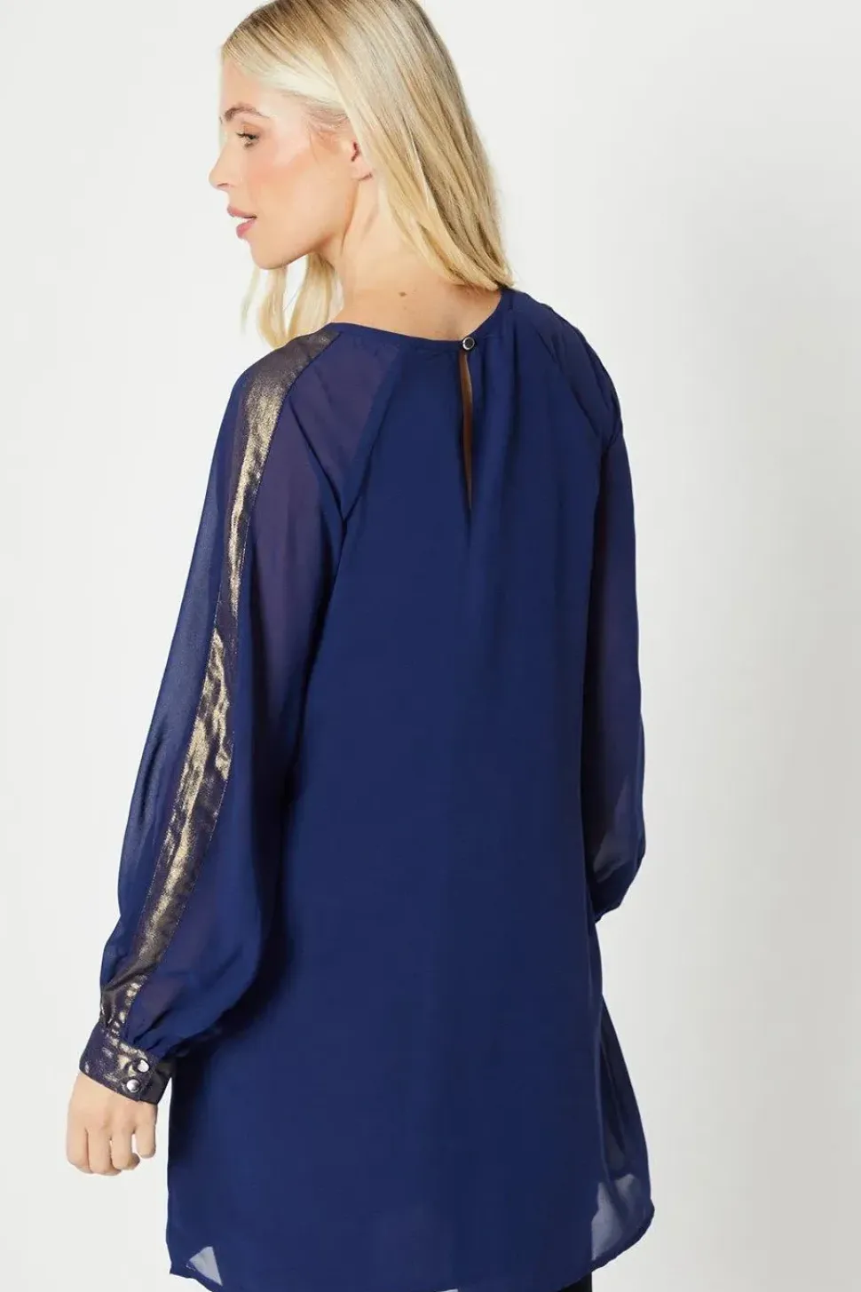 Petite Foil Sleeve Insert Shift Dress