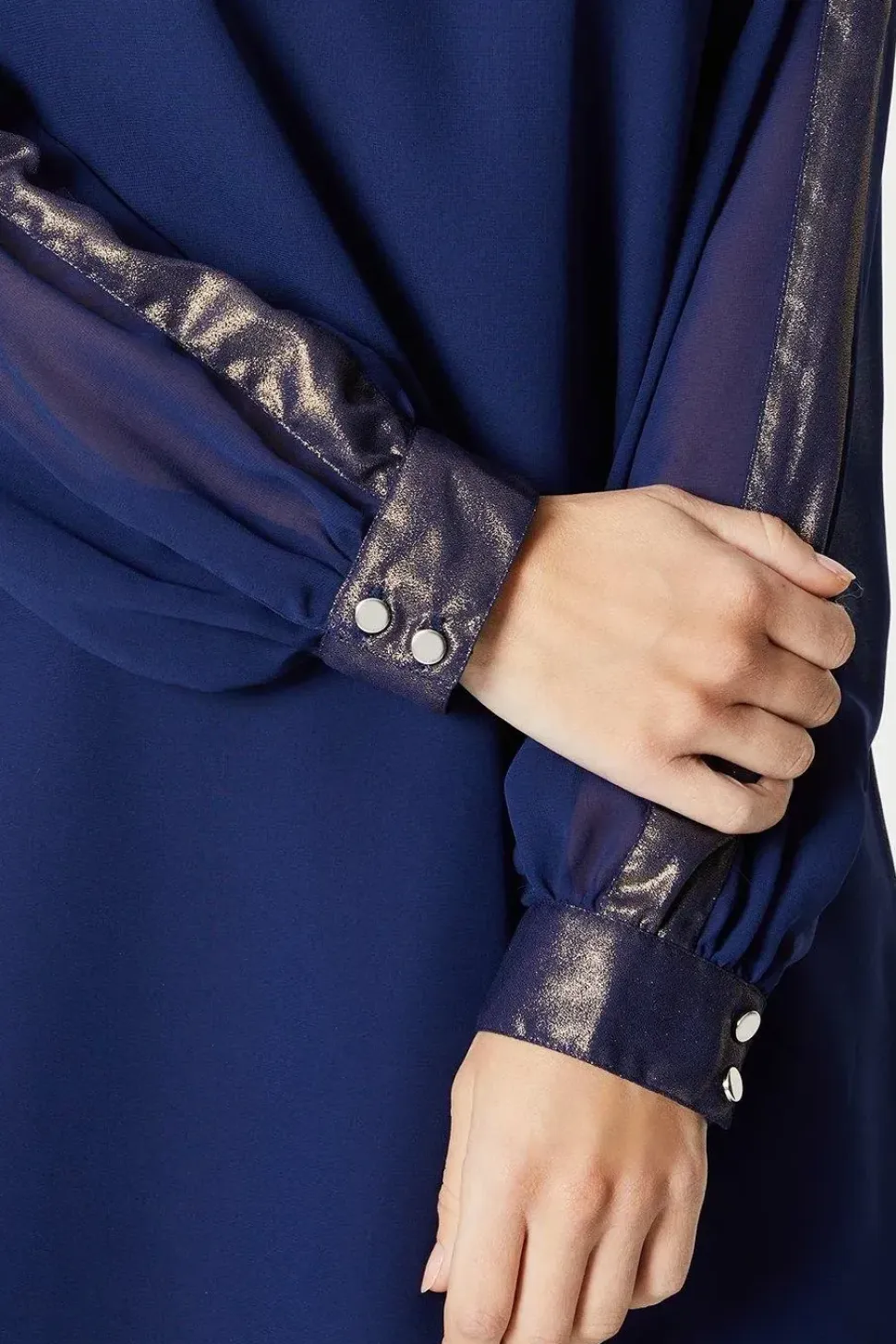 Petite Foil Sleeve Insert Shift Dress