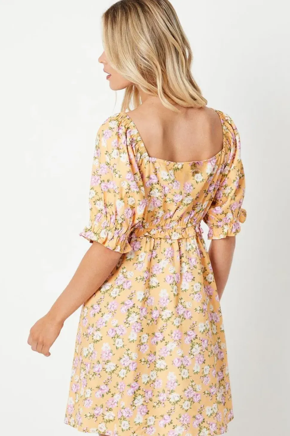 Petite Frill Sleeve Tie Waist Mini Dress