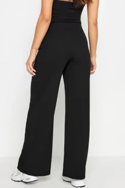 Petite Front Stripe Wide Leg Trousers