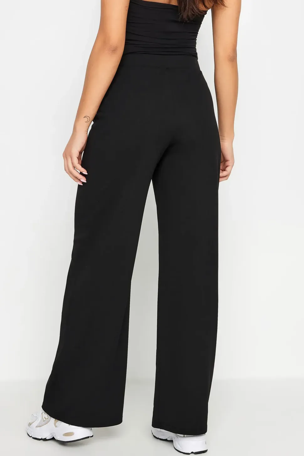 Petite Front Stripe Wide Leg Trousers