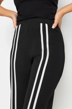 Petite Front Stripe Wide Leg Trousers