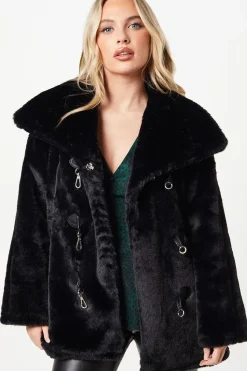 Petite Fur Tab Coat