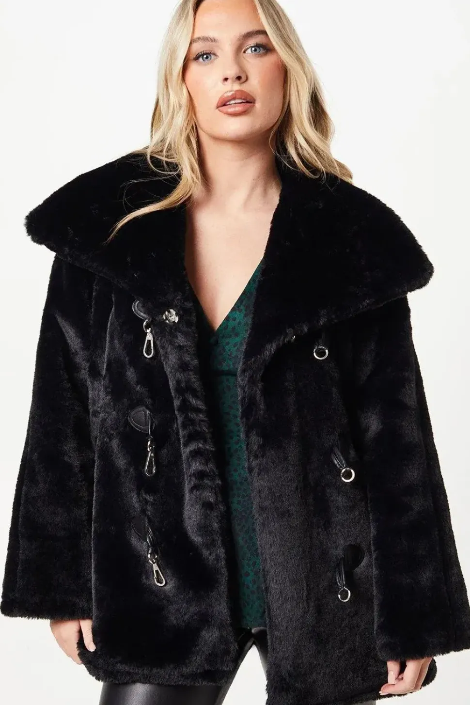 Petite Fur Tab Coat