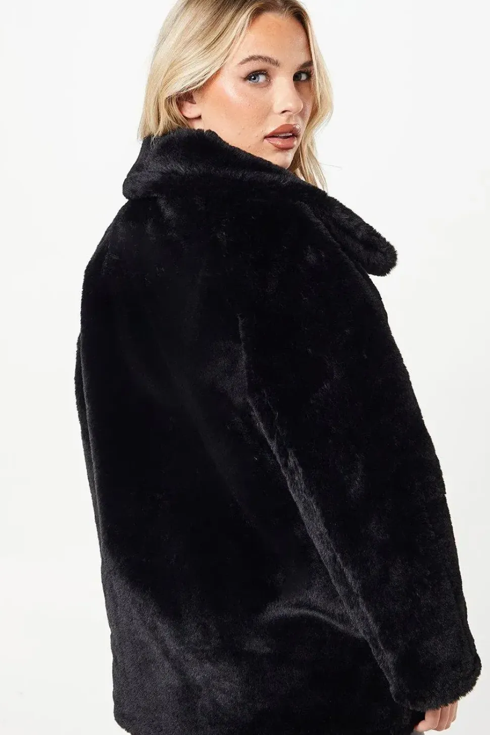 Petite Fur Tab Coat