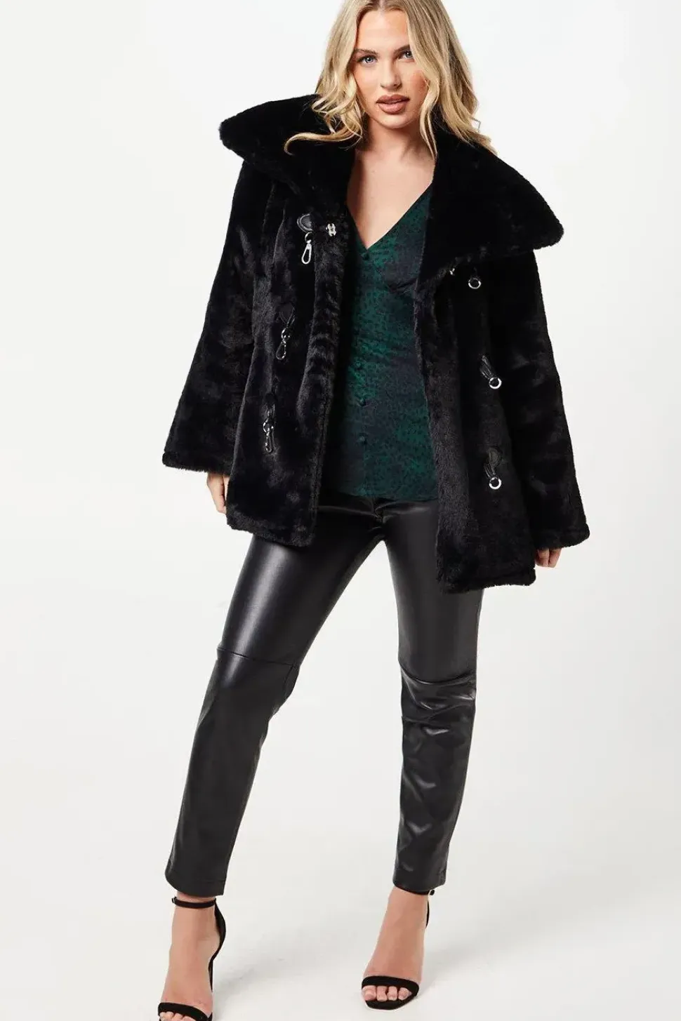 Petite Fur Tab Coat