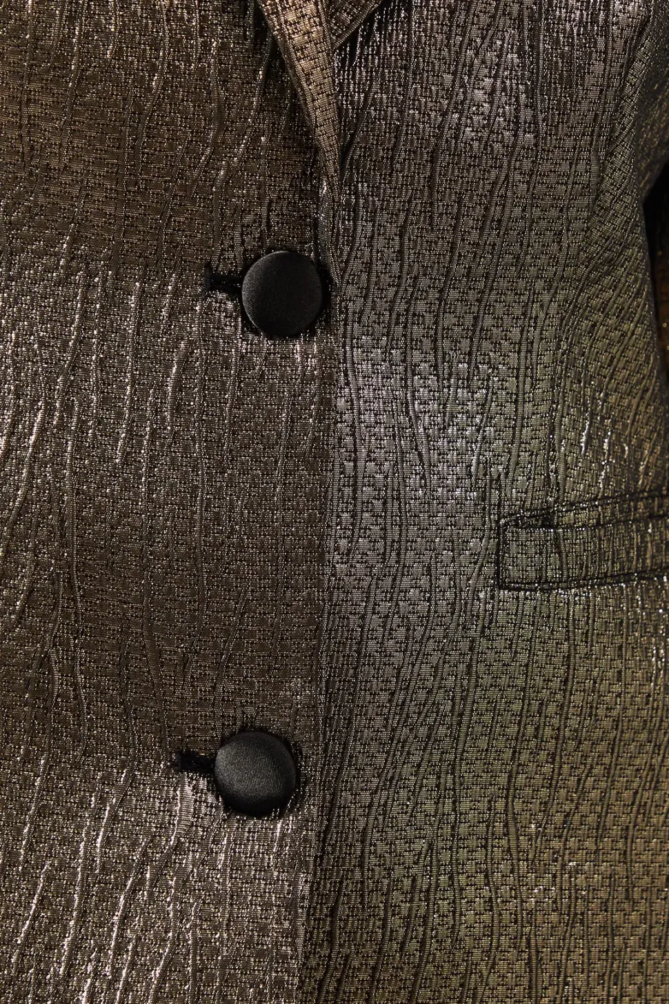 Petite Gold Jacquard Blazer