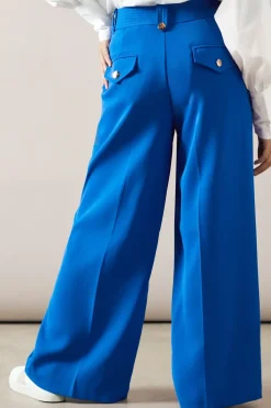 Petite Gold Trim Wide Leg Trousers