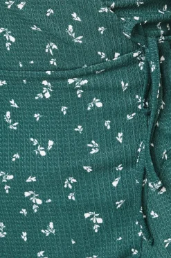 Petite Green Ditsy Wrap Mini Dress