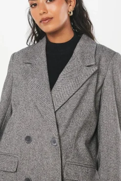 Petite Herringbone Wool Smart Coat