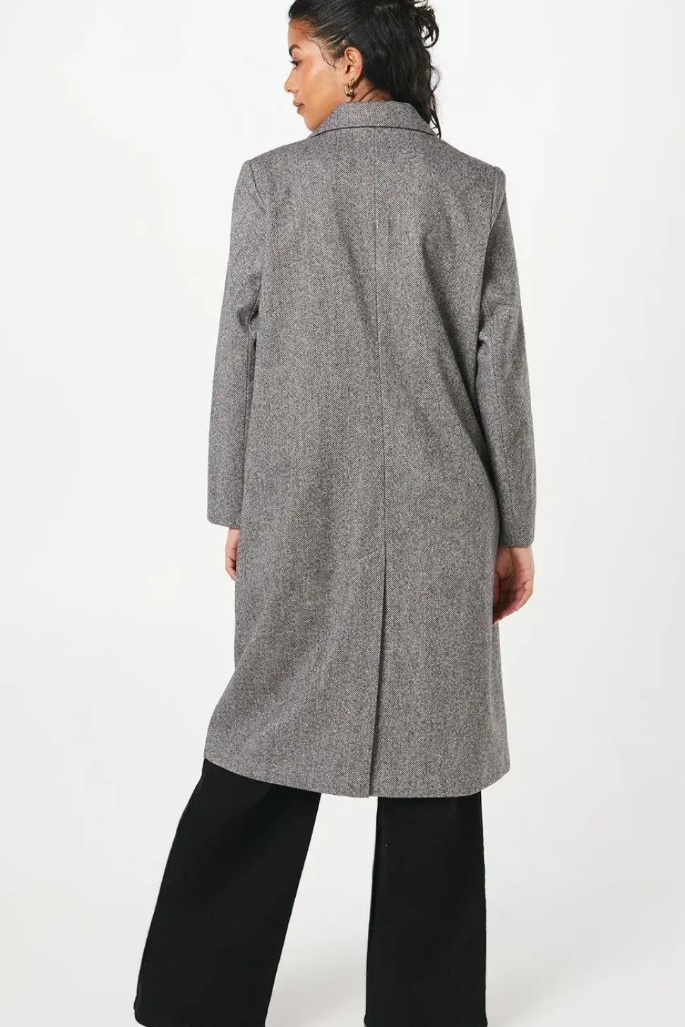 Petite Herringbone Wool Smart Coat
