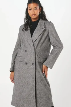 Petite Herringbone Wool Smart Coat